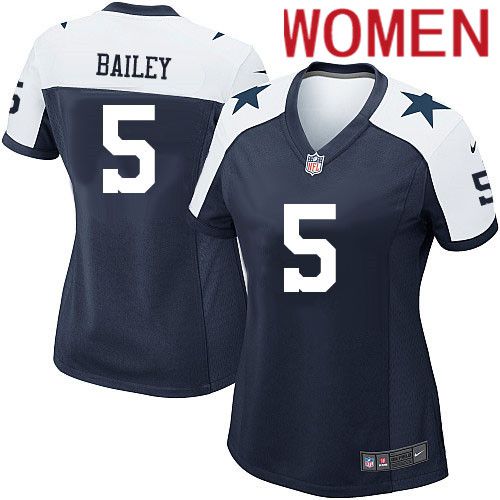 Women Dallas Cowboys #5 Dan Bailey Nike Navy Alternate Game Team NFL Jersey->women nfl jersey->Women Jersey